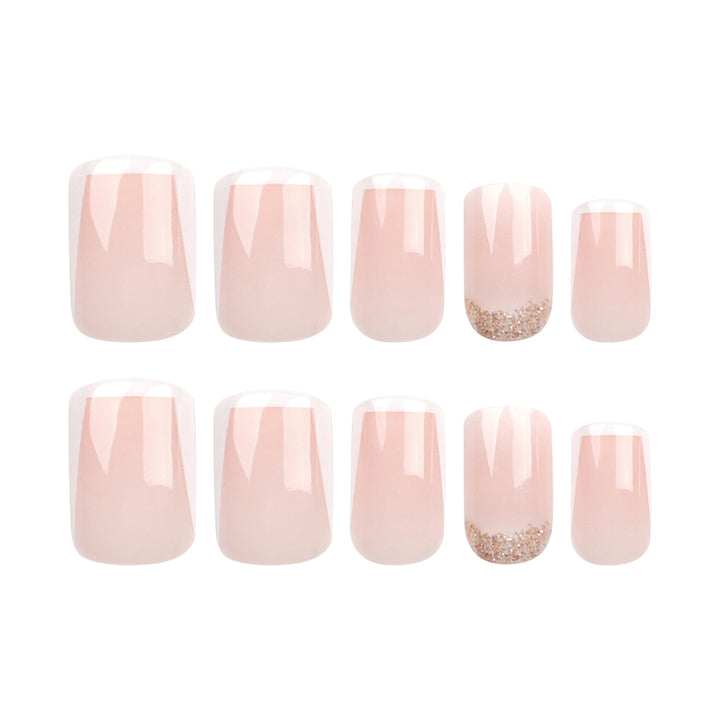 Artistic nail extensions with French design Stornfield