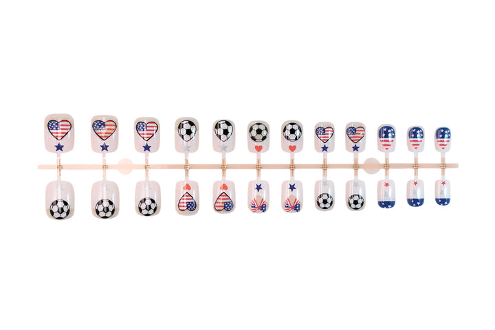 Artificial nail set with creative football and heart designs Stornfield