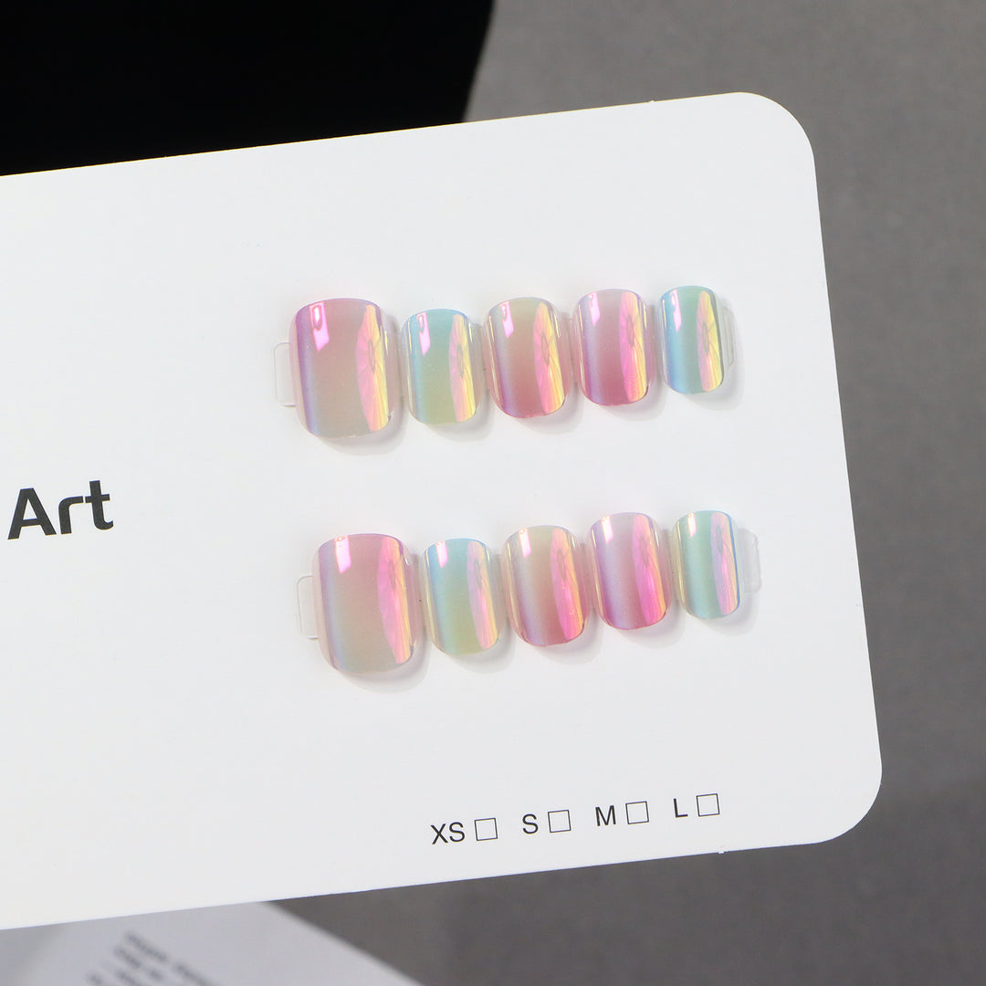 Iridescent Press-On Nail Art Set Stornfield