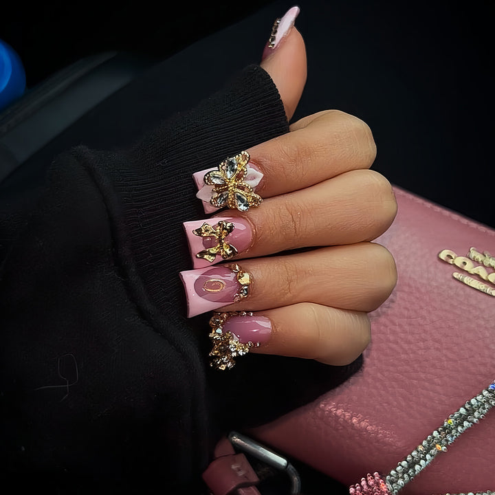 Artistic Nail Enhancements with Rhinestone Decorations Stornfield