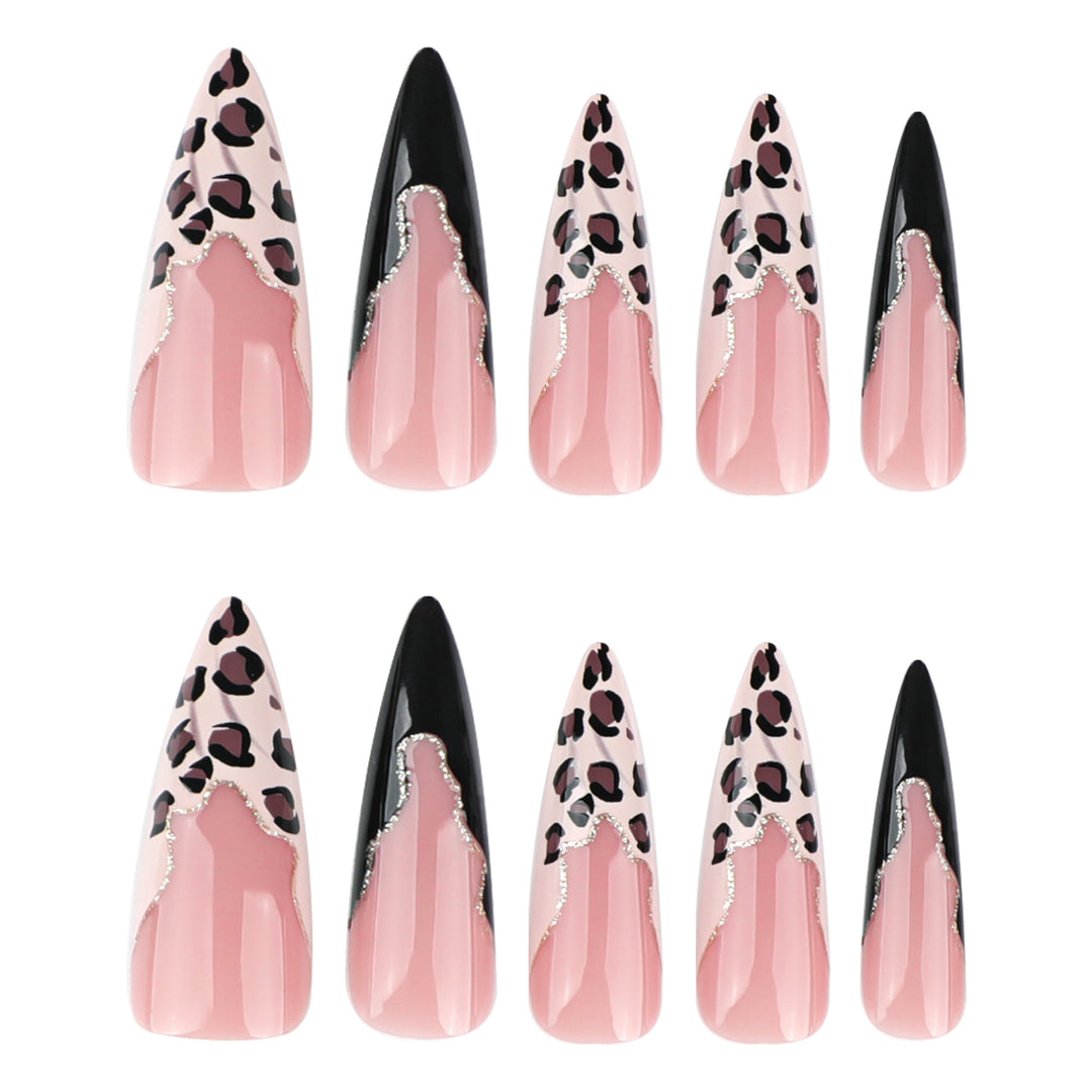 Artful stiletto nails in elegant leopard design Stornfield