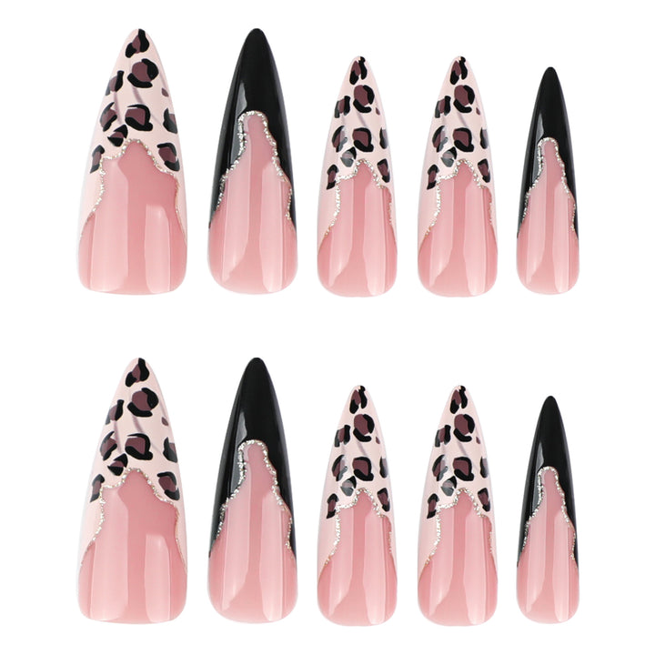 Artful stiletto nails in elegant leopard design Stornfield
