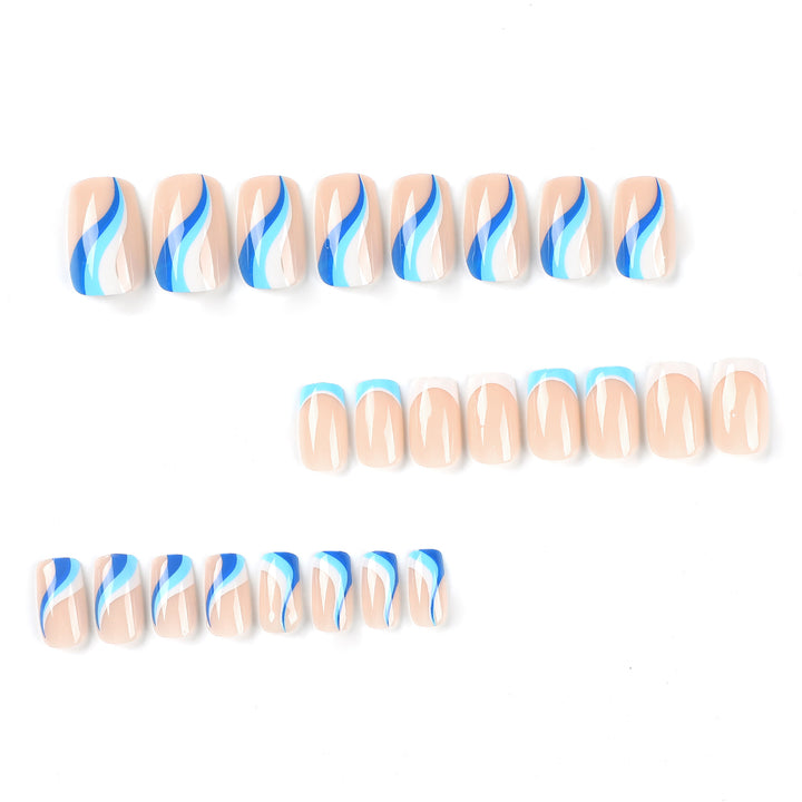 Artful and elegant nail extensions with wave design Stornfield