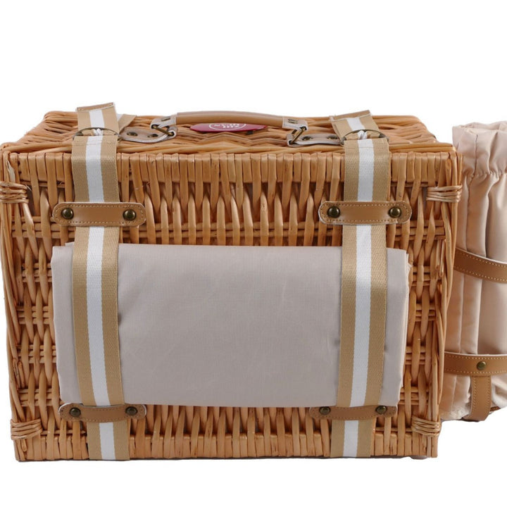 Women's picnic basket with comprehensive dish set and stylish details Stornfield