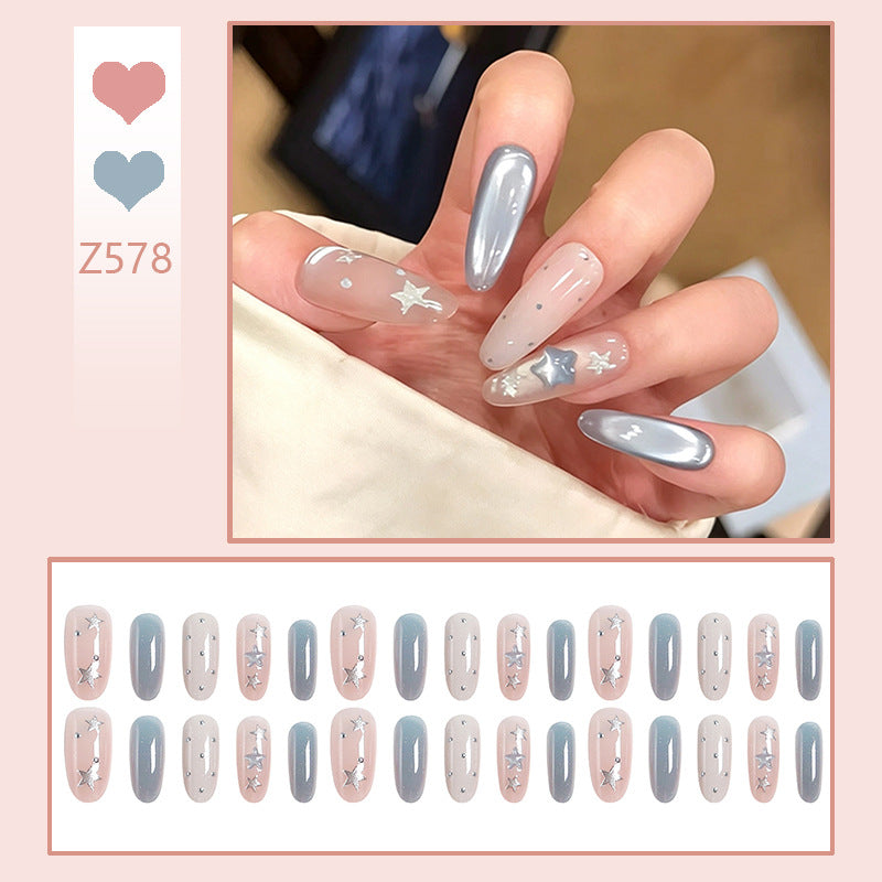 Acrylic nail set with sparkling star designs Stornfield