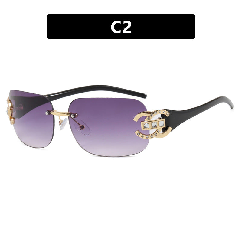 Women's fashionable sunglasses with luxurious geometric frame and protective UV filter Stornfield