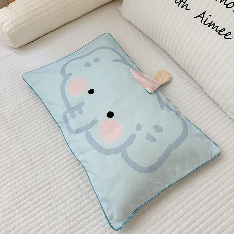 Plush Decorative Lion-Shaped Bed Pillow for with Corner Teether Accent