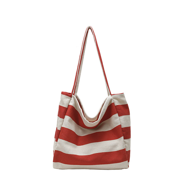 Stylish Striped Shoulder Tote Bag