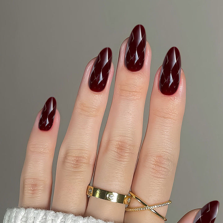 Premium Glossy Diamond-Shaped Press-On Nails Stornfield