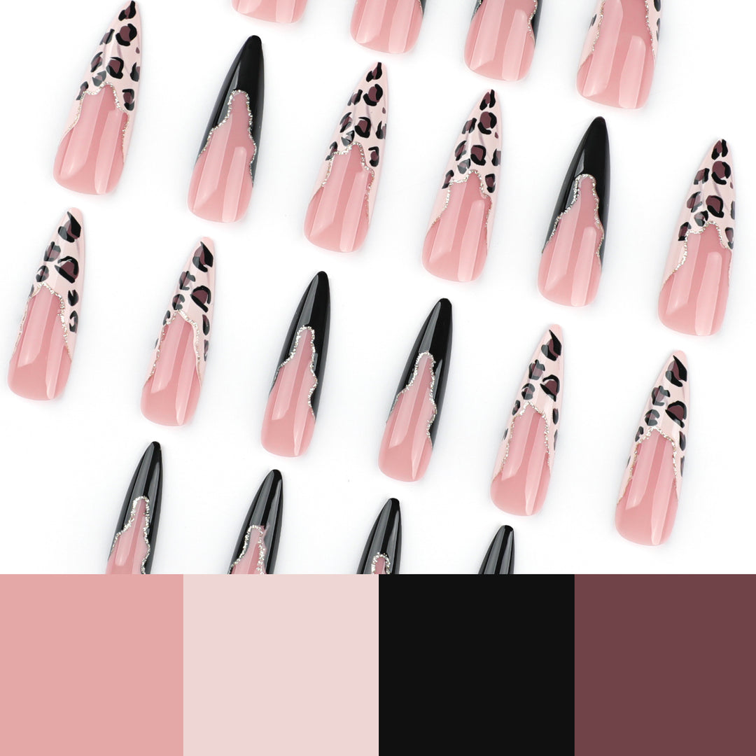 Artful stiletto nails in elegant leopard design Stornfield