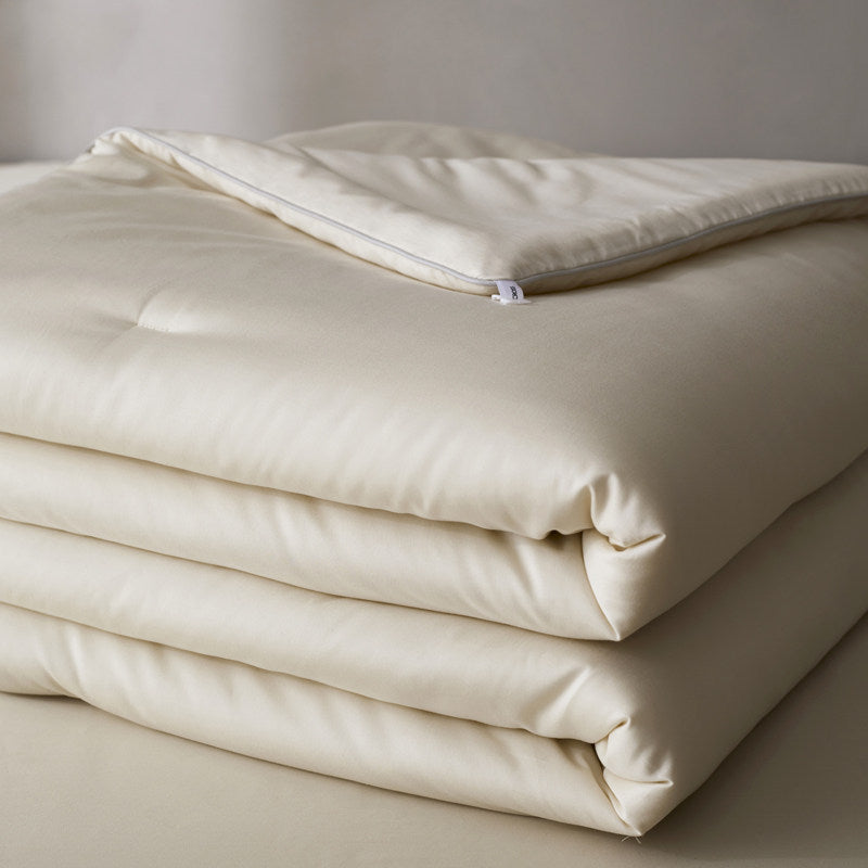 Reversible Plush Layered Cotton-Shell Duvet Insert with Box-Quilt Construction