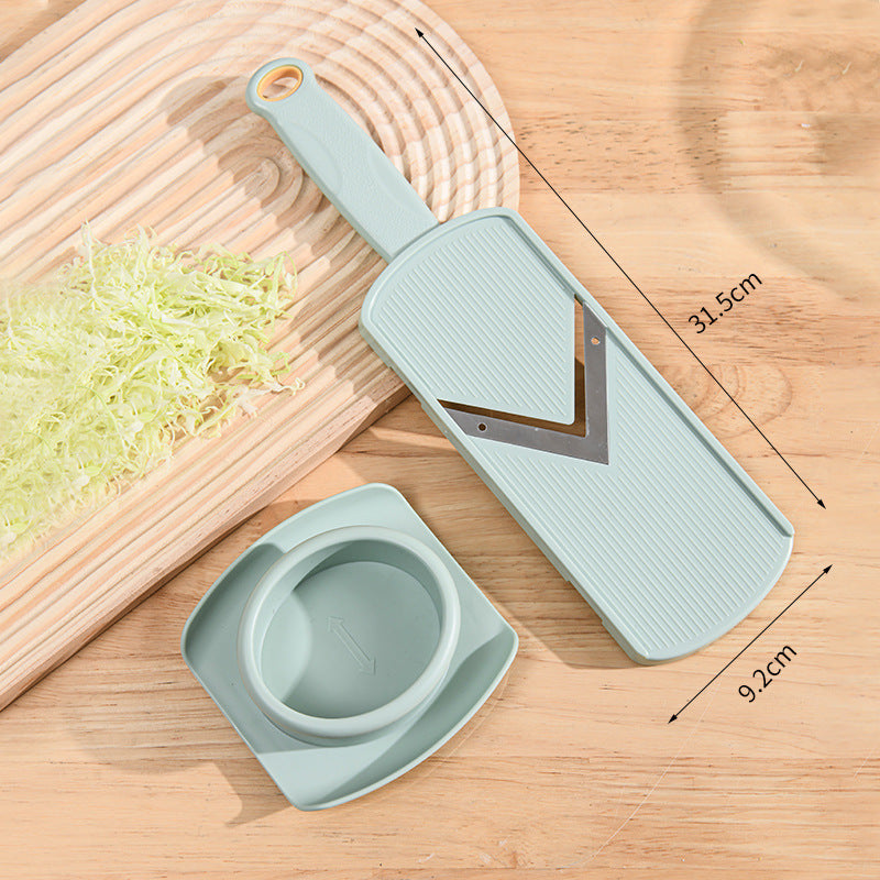 Compact V-Blade Vegetable Mandoline Slicer with Safety Hand Guard