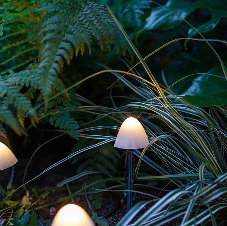 Contemporary Creative Plastic Solar LED Mushroom Lights String Lights For Outdoor Patio | Stornfield