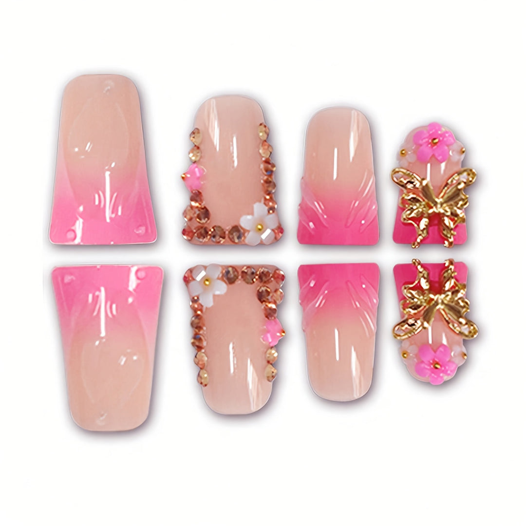 Elegant Floral Press-On Nails Stornfield