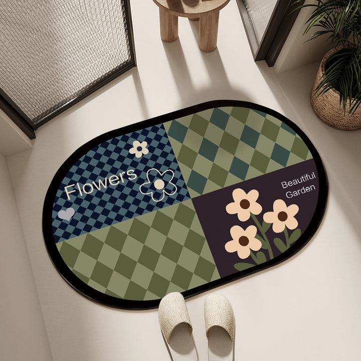 Floral Design Cotton Bath Mat Stornfield