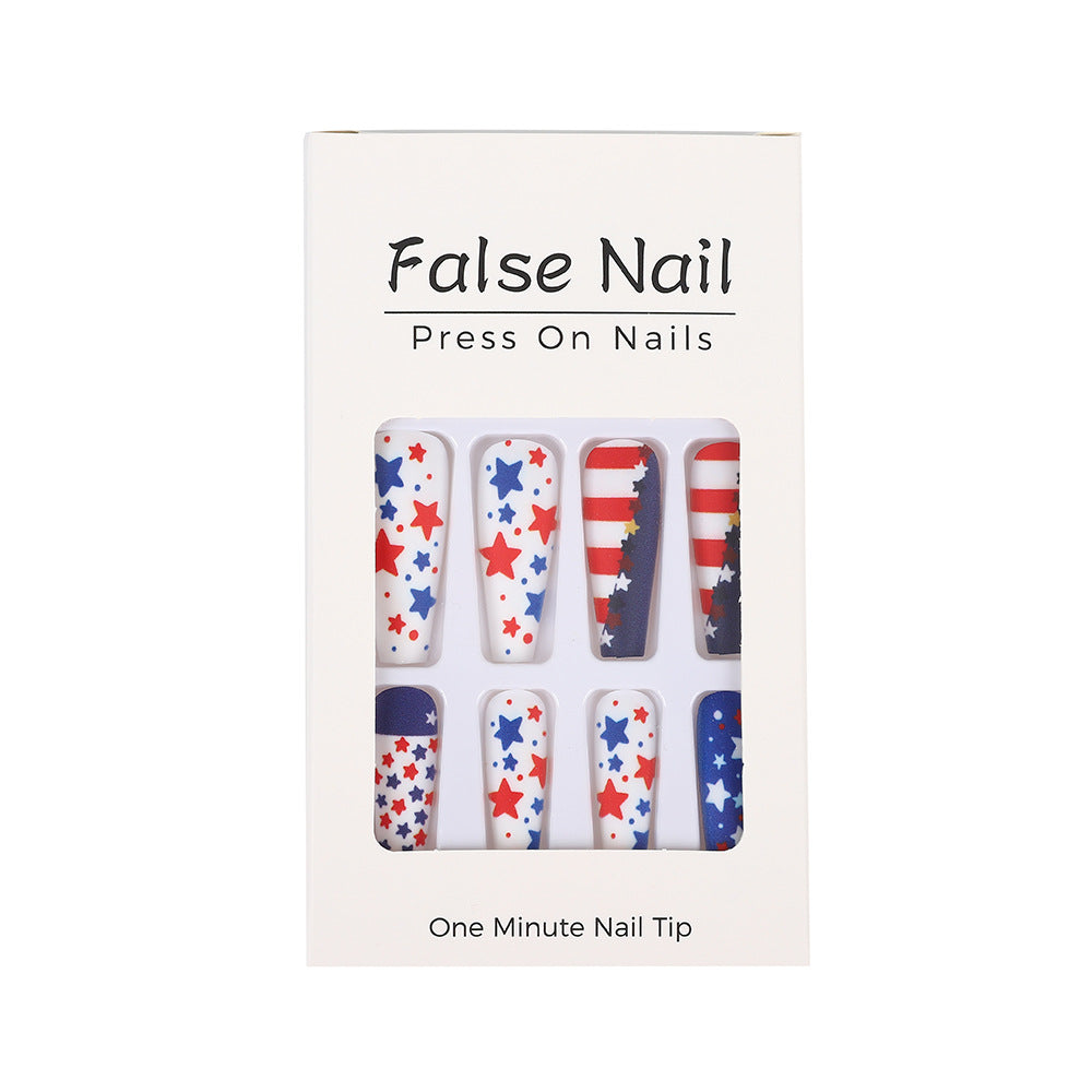 Artificial nails with patriotic star design Stornfield