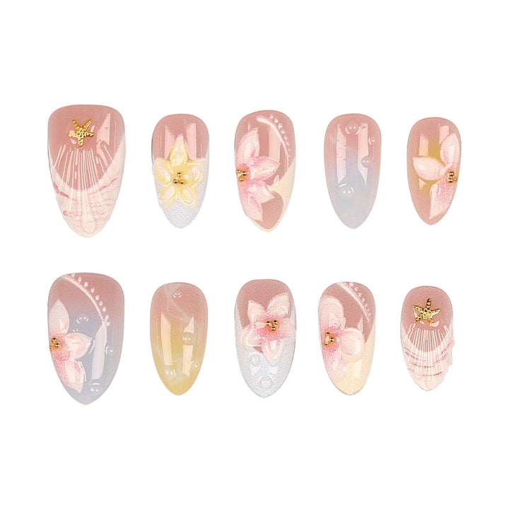Decorative Floral Press-On Nail Collection