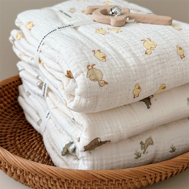 Unisex Mull blanket with cute bear design Stornfield