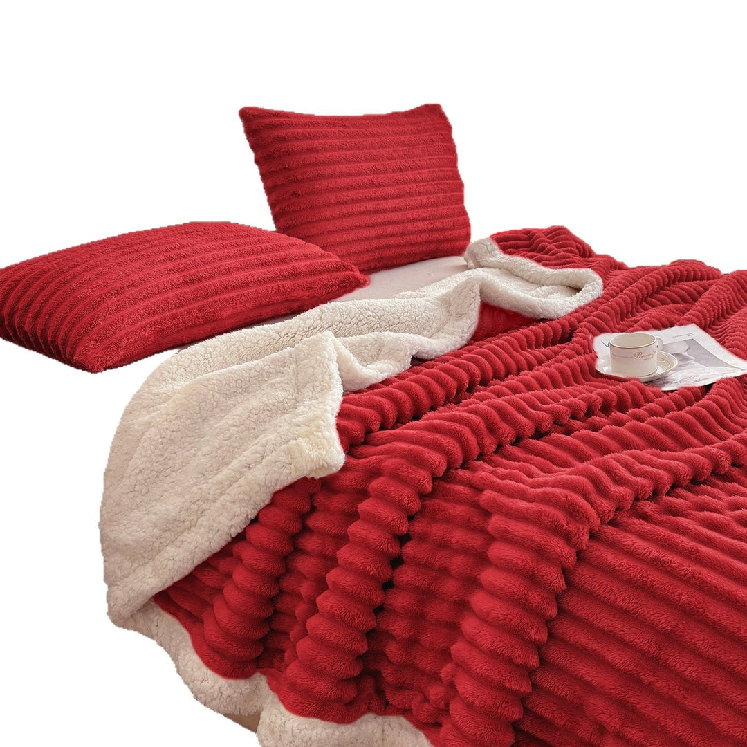 Luxurious Plush Stripe Fleece Blanket