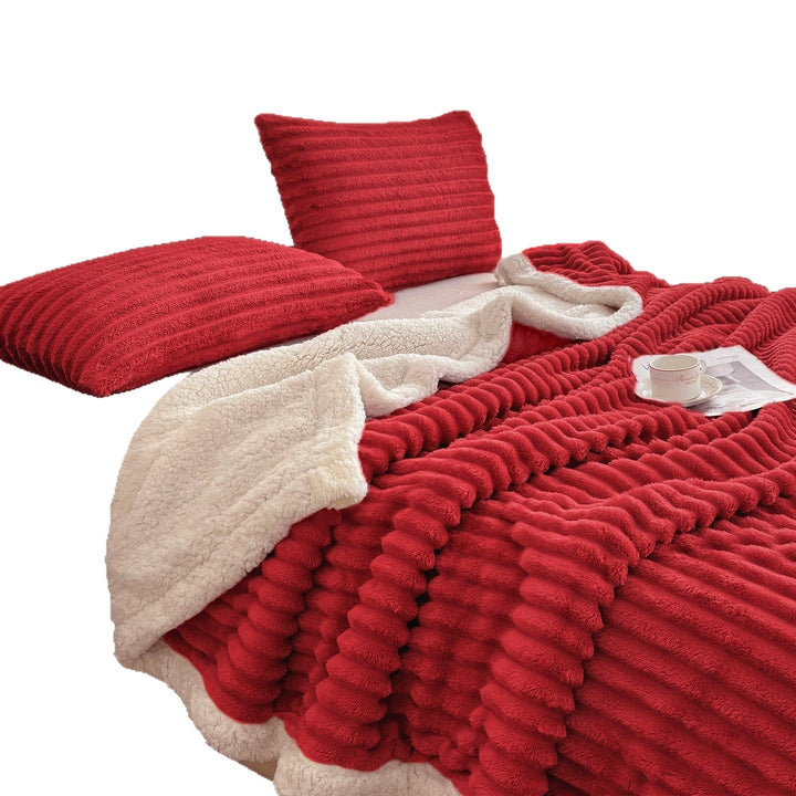 Luxurious Plush Stripe Fleece Blanket