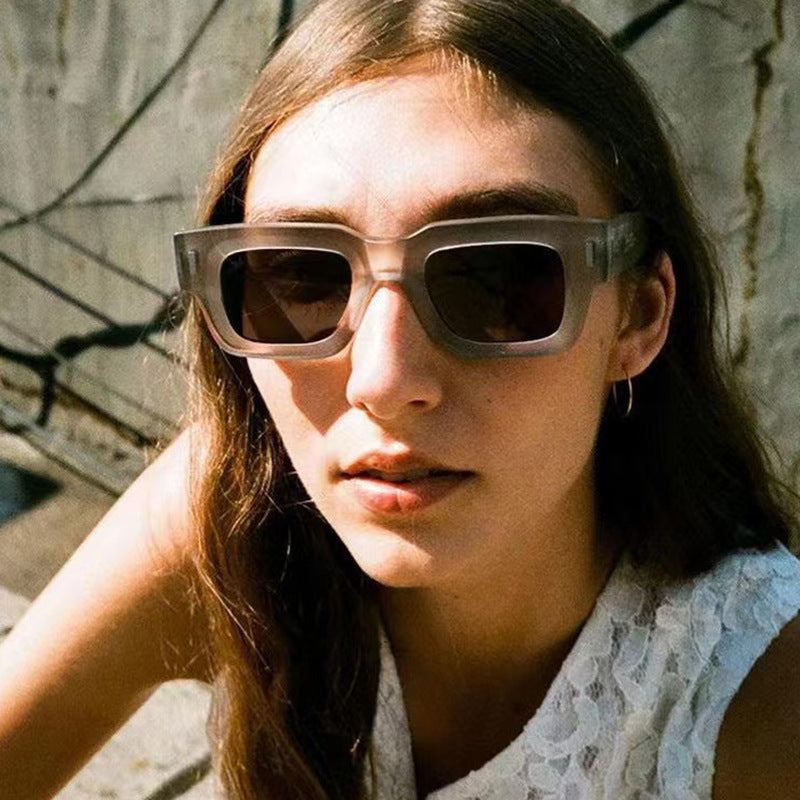 Ladies stylish square sunglasses with eye-catching leopard print Stornfield
