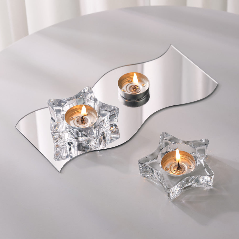 Star-Shaped Thick Crystal Glass Tealight Candle Holder Stornfield
