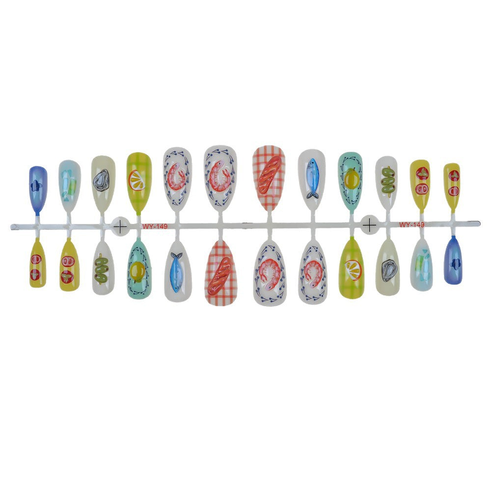 Artistic Ocean-Inspired Press-On Nails Stornfield