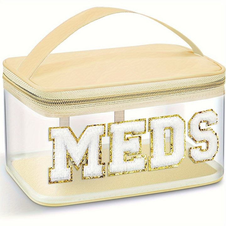 Transparent cosmetic organizer bag with glitter details Stornfield