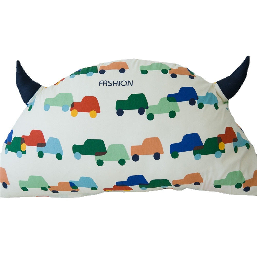 Playful Dog Print Horn-Appliqué Pillowcase Shams Set