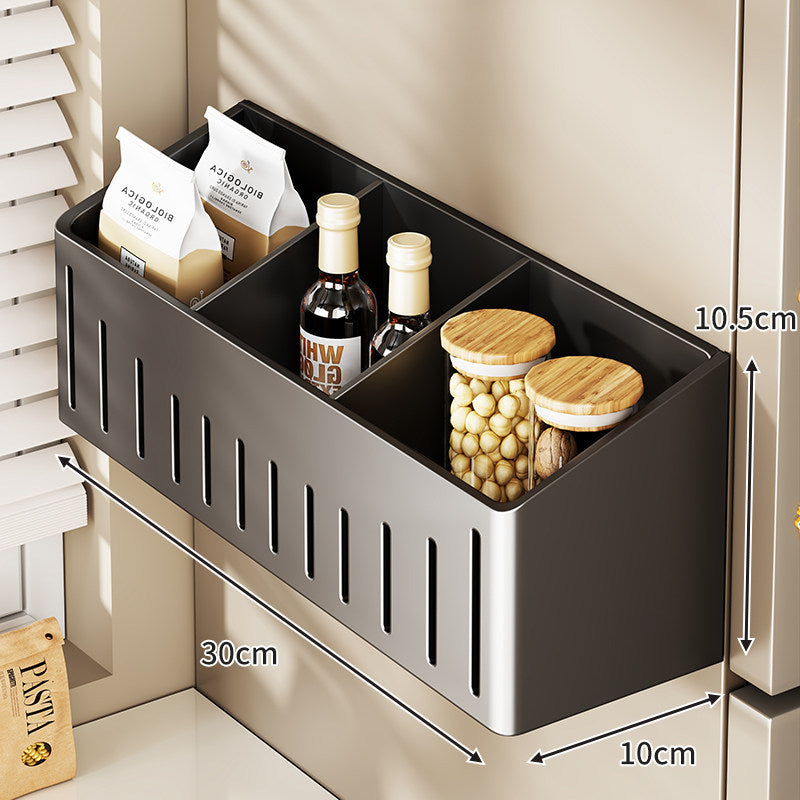 Magnetic Refrigerator Door Organizer with Multi-Compartment Storage