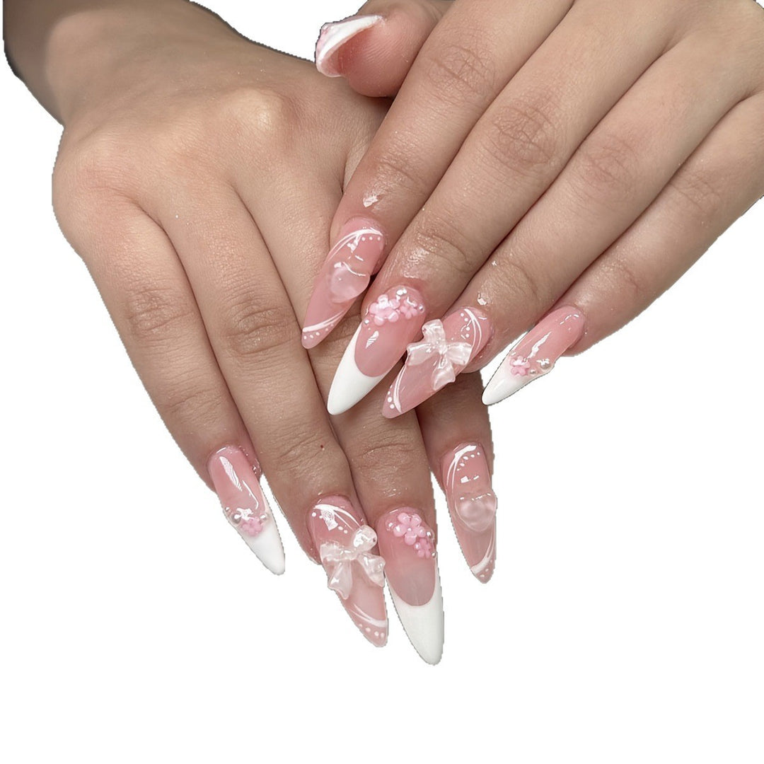 Artificial nail set with delicate flower design Stornfield