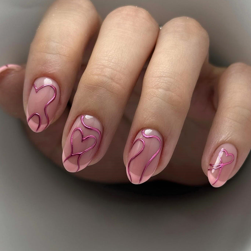 Artistic Heart-Designed Press-On Nails Stornfield