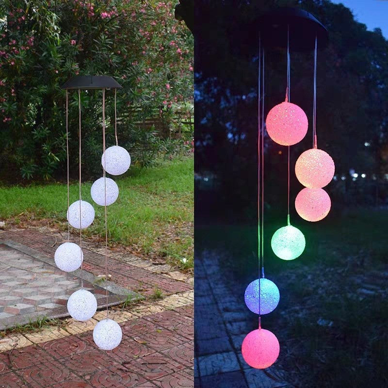 Solar-Powered Hanging Hummingbird LED Wind Chime With Color-Changing RGB Acrylic Birds And Weatherproof Top Stornfield