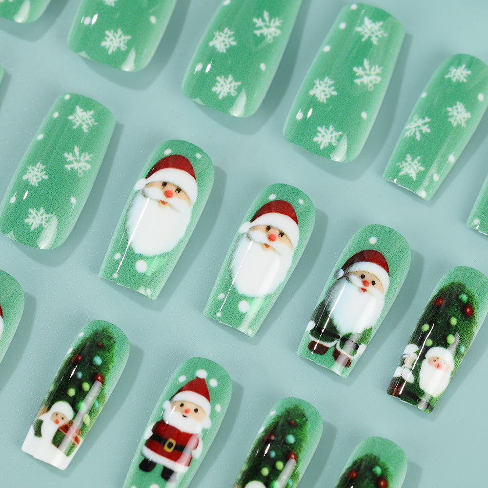 Glittering artificial nails in festive Christmas design Stornfield