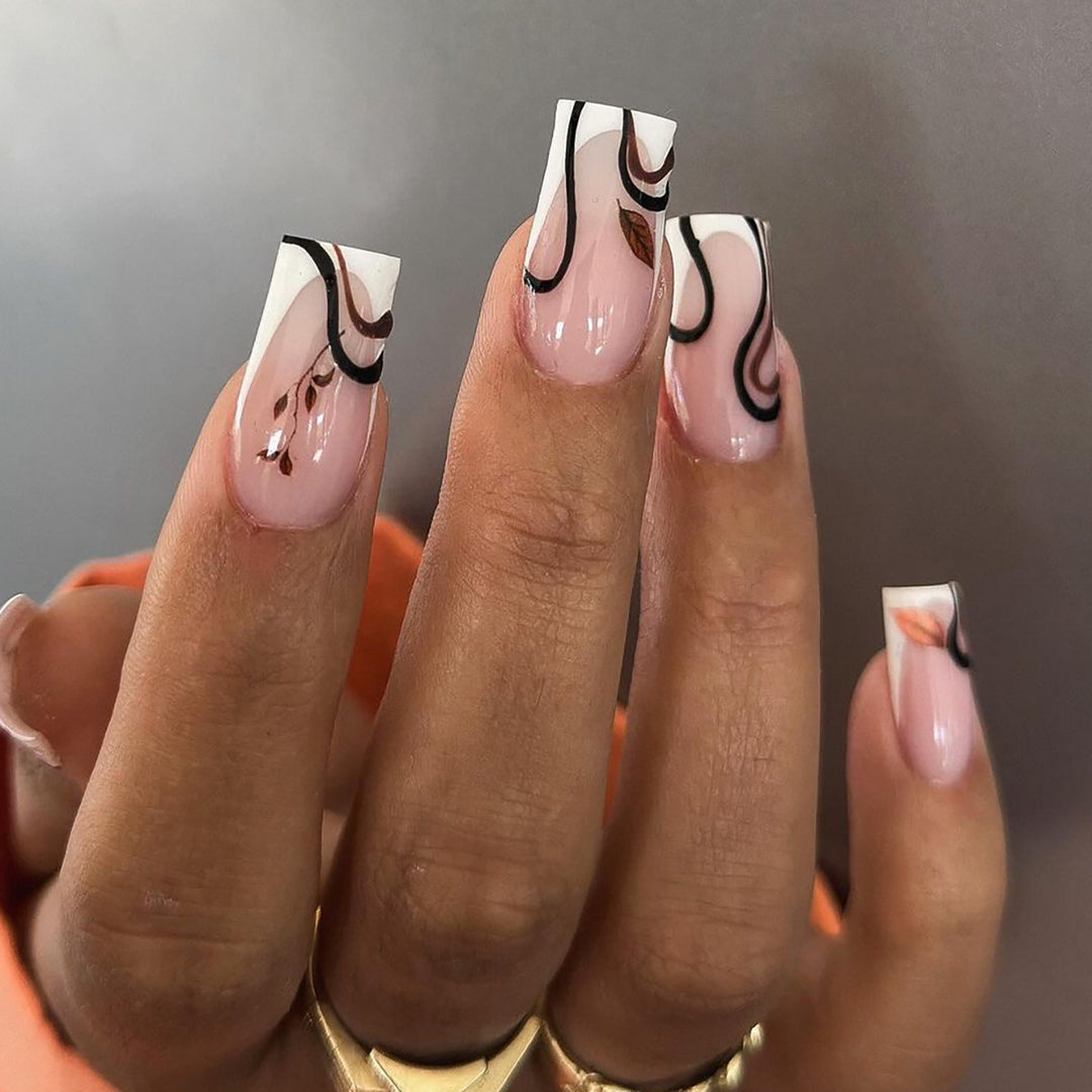 Artful acrylic nails with elegant marble design Stornfield