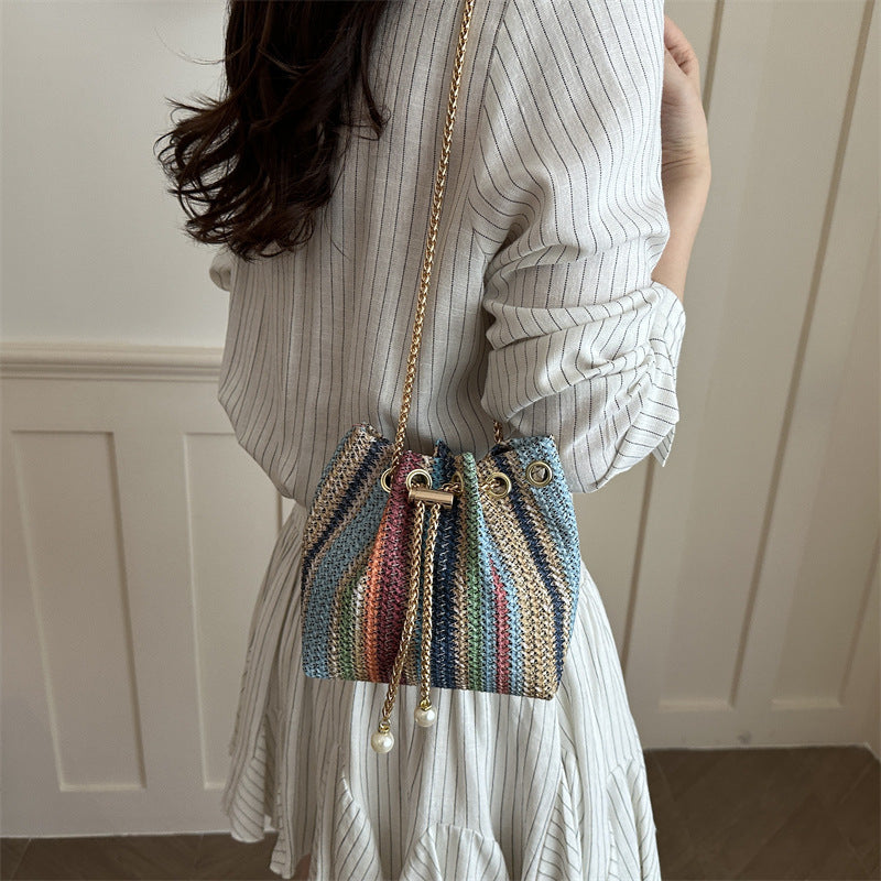 Artistic Woven Bucket Bag