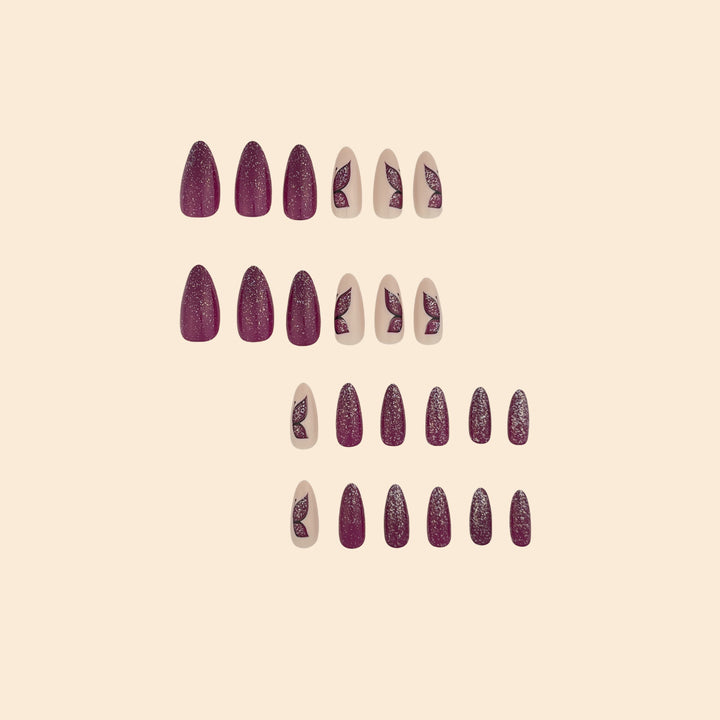 Butterfly-Inspired Glitter Nail Extensions Stornfield