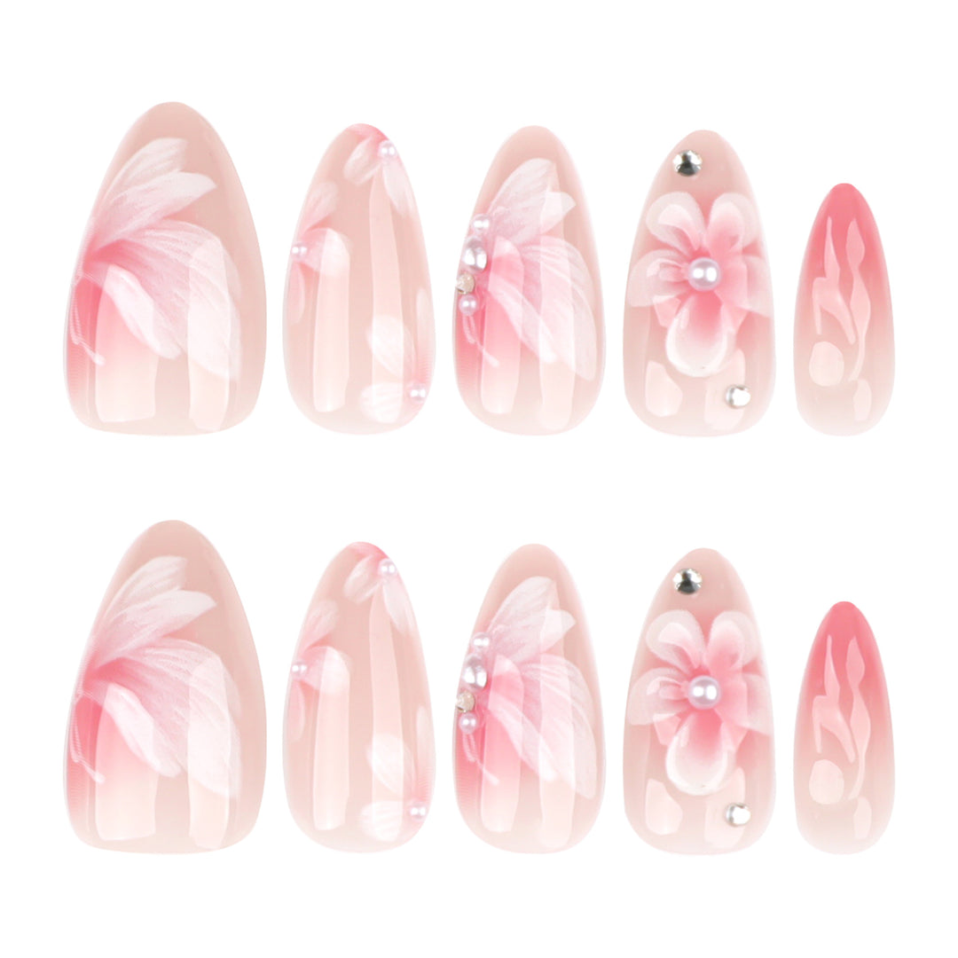 Artistic Nail Extensions with Floral Design Stornfield
