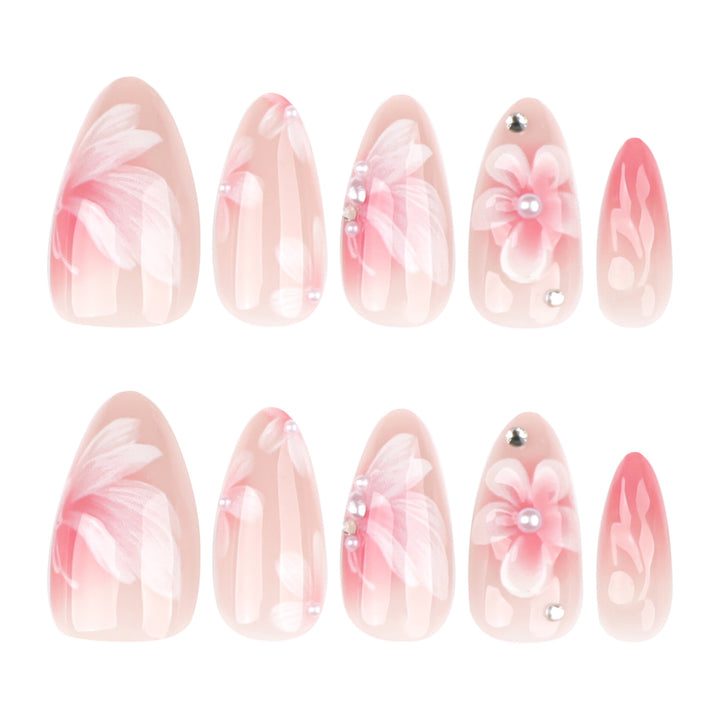 Artistic Nail Extensions with Floral Design Stornfield