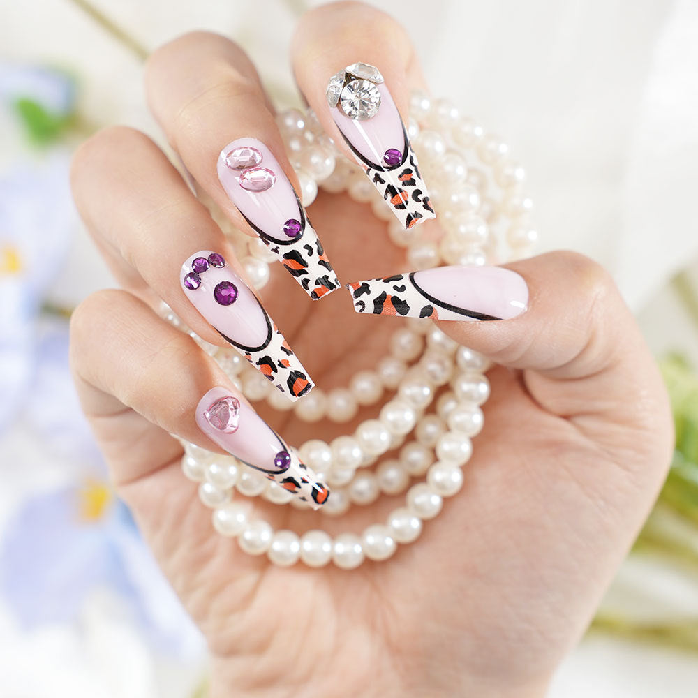 Decorative Long Coffin Press-On Nail Set Stornfield