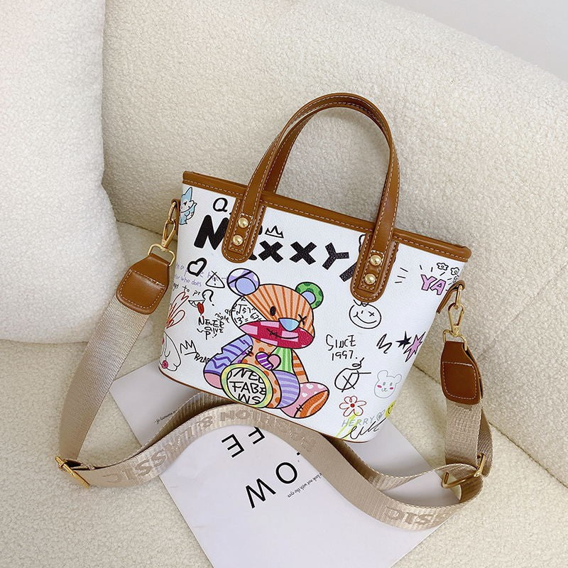 Playful Illustrated Shoulder Bag