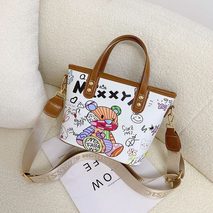 Playful Illustrated Shoulder Bag