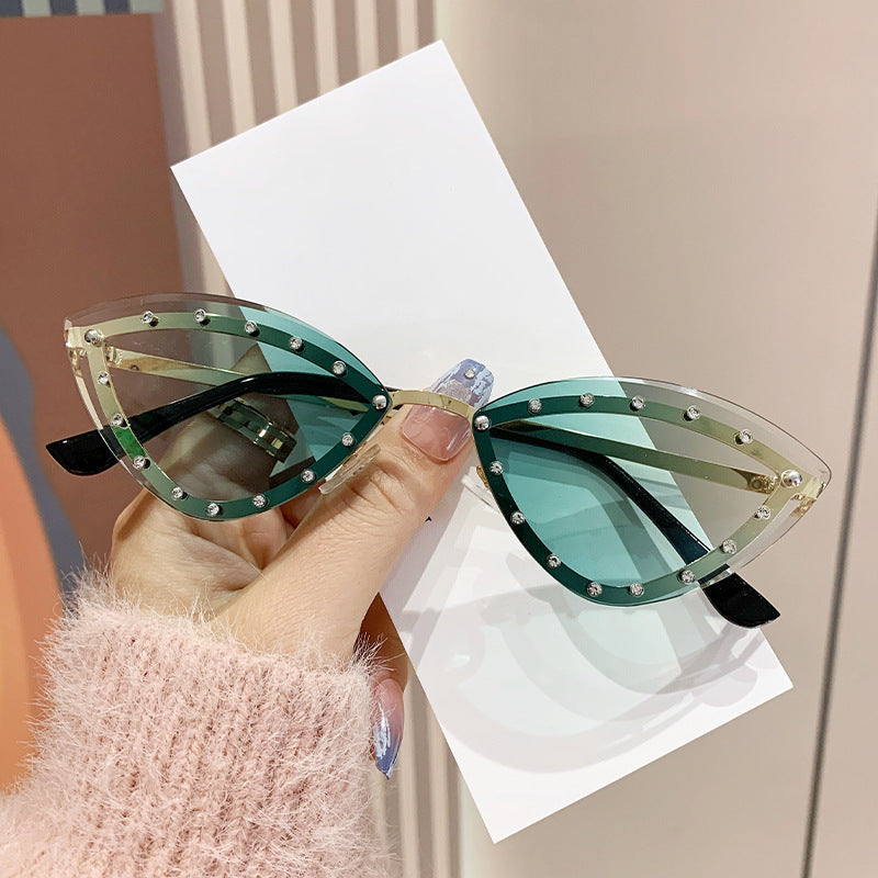 Women's Cat-Eye Sunglasses with Sparkling Crystal Accents Stornfield