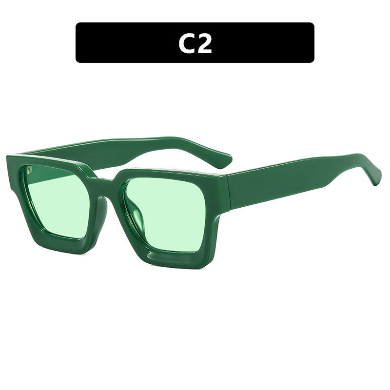 Ladies fashionable square sunglasses with sturdy frame and yellow lenses Stornfield
