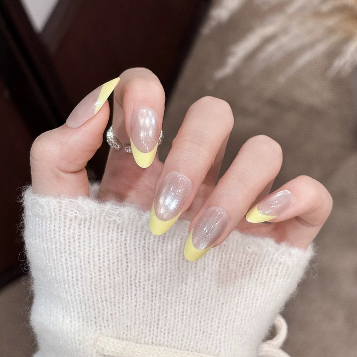 Glossy Almond-Shaped Press-On Nails