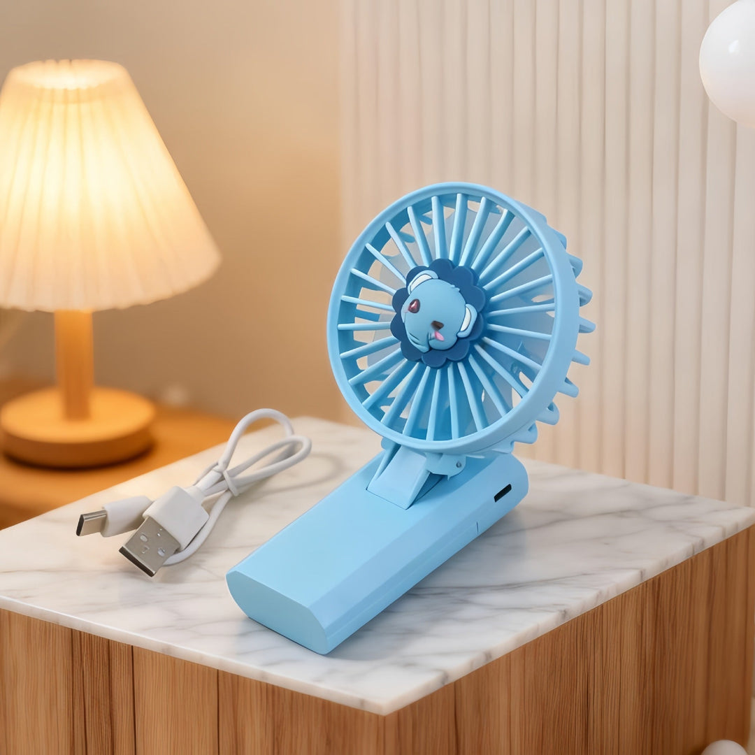 Women's Portable Mini Handheld Fan with Cute Lion Design Stornfield