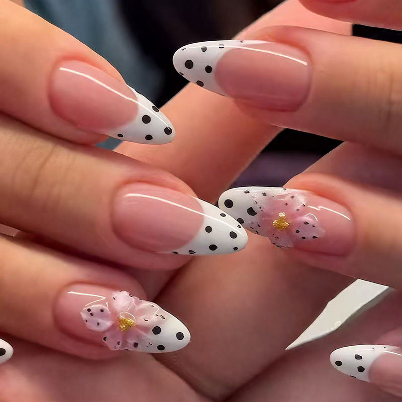 Elegant Floral Tip Acrylic Nail Enhancements Stornfield