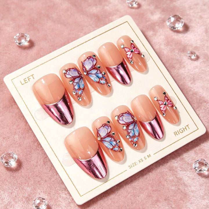 Decorative Butterfly-Inspired Press-On Nail Set