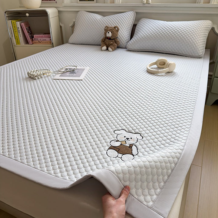 Soft Quilted Bear Print Mattress Protector