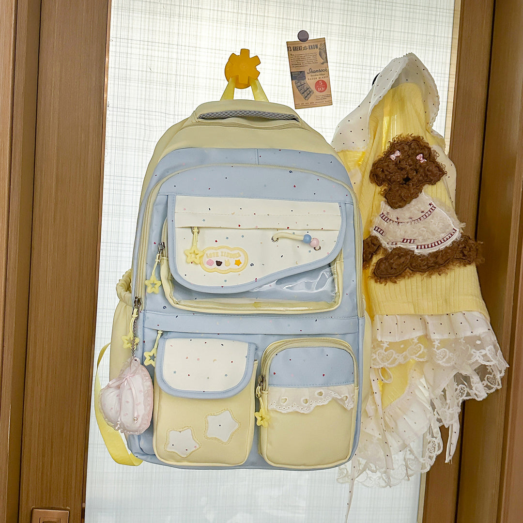 Multi-Pocket Casual Backpack with Transparent Window Stornfield